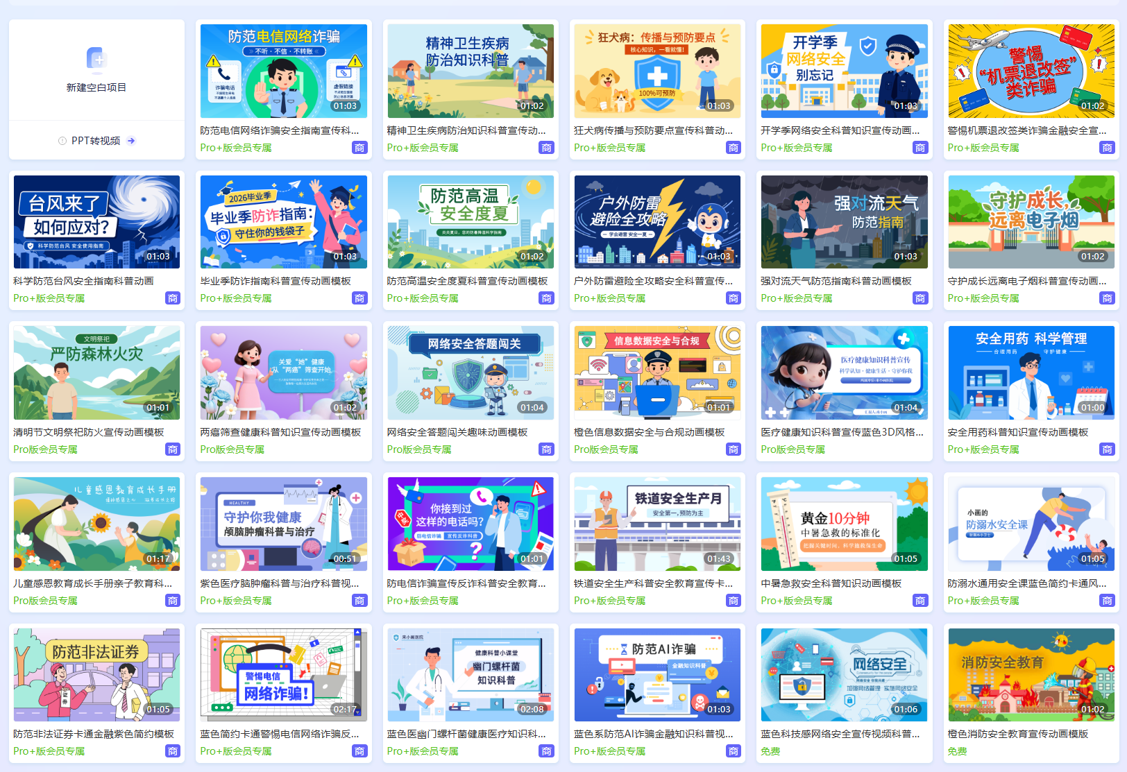 医疗健康等主题动画模板展示